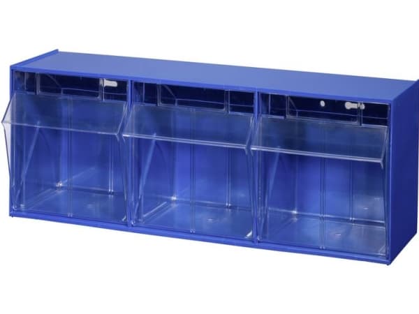 Allit 464410 foldekasse-magasin VarioPlus ProFlip 3 (B x H x T) 600 x 240 x 200 mm Blå , Transparent 1 stk