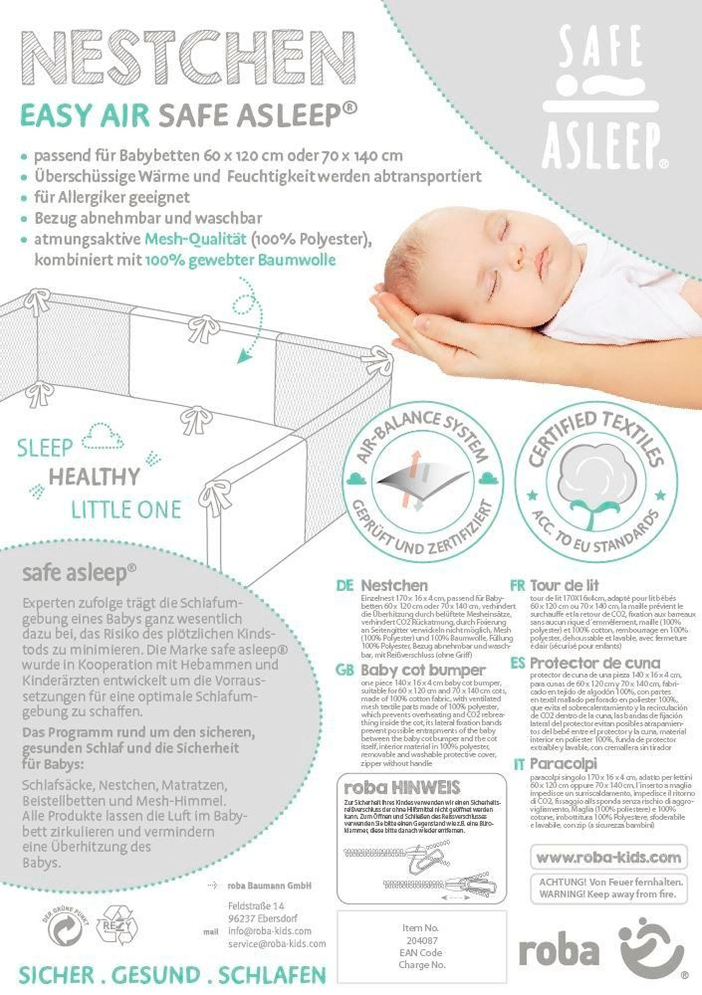 roba Nestchen Easy Air 'safe asleep' Sternenzauber safe asleep®