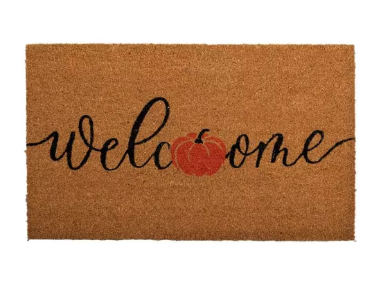 Tapis en fibre naturelle et caoutchouc marron 45x75x1,5