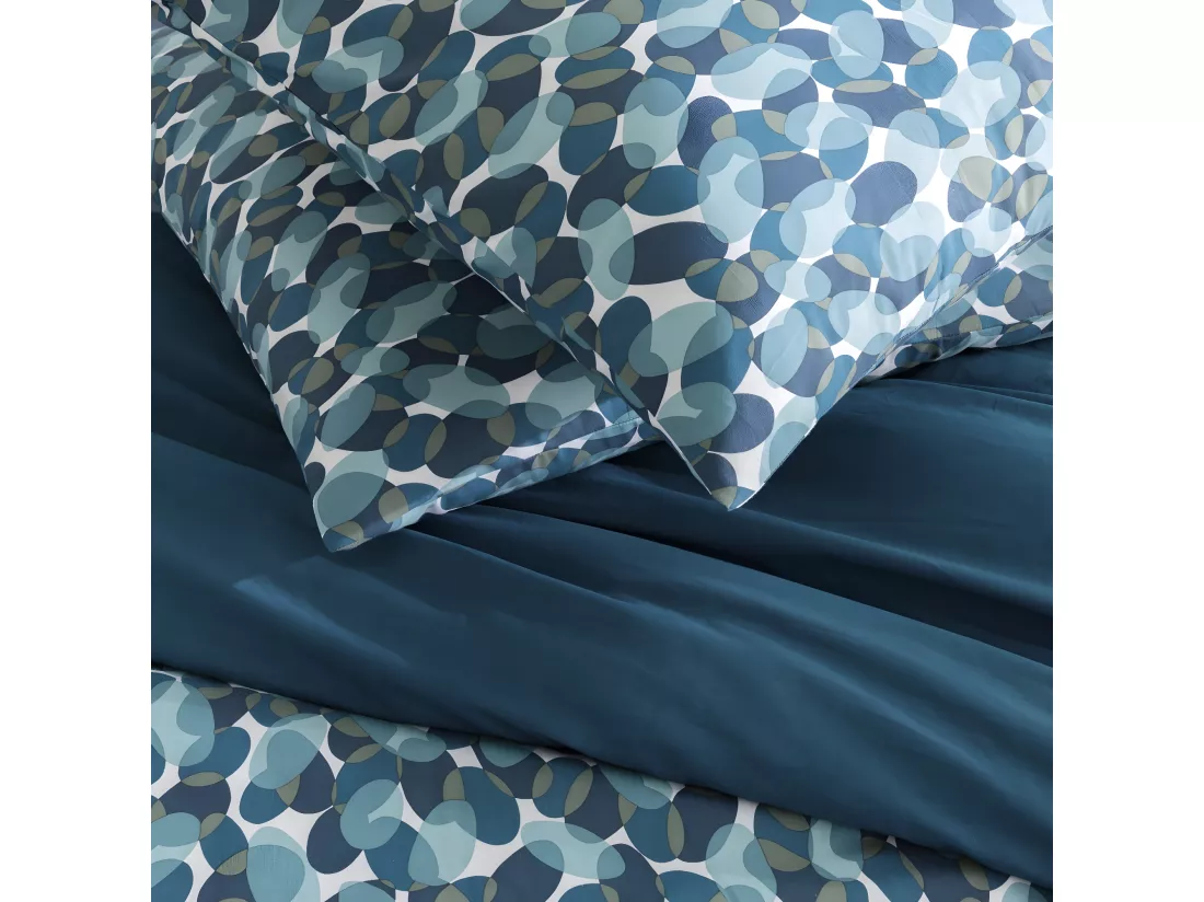 Parure de lit 2 personnes en coton 57 fils imprimé canard 260x240cm