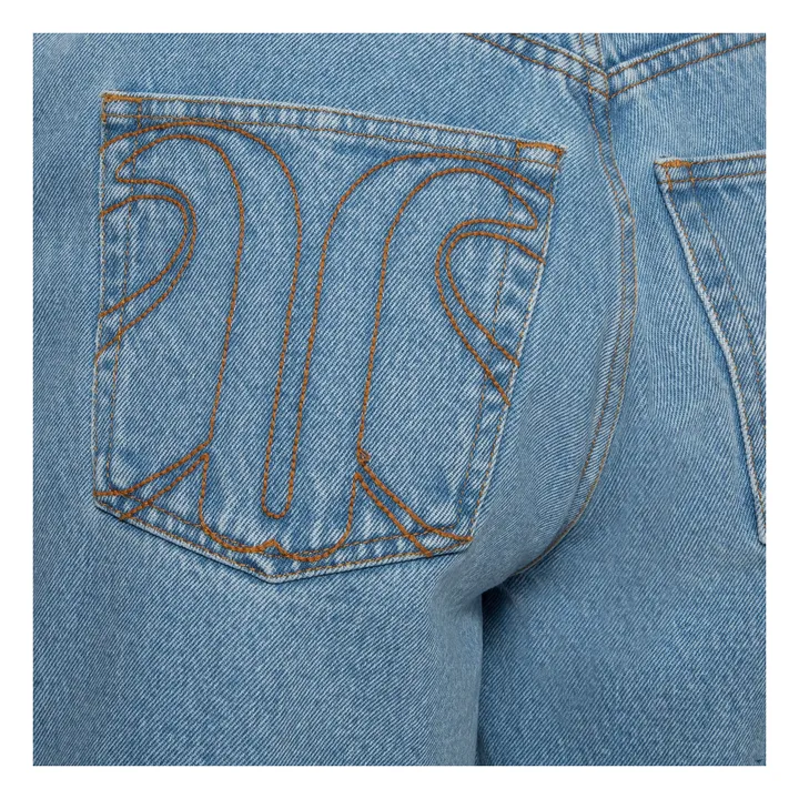 Alma Deia Short Taille Haute en Coton Bio | Denim bleached