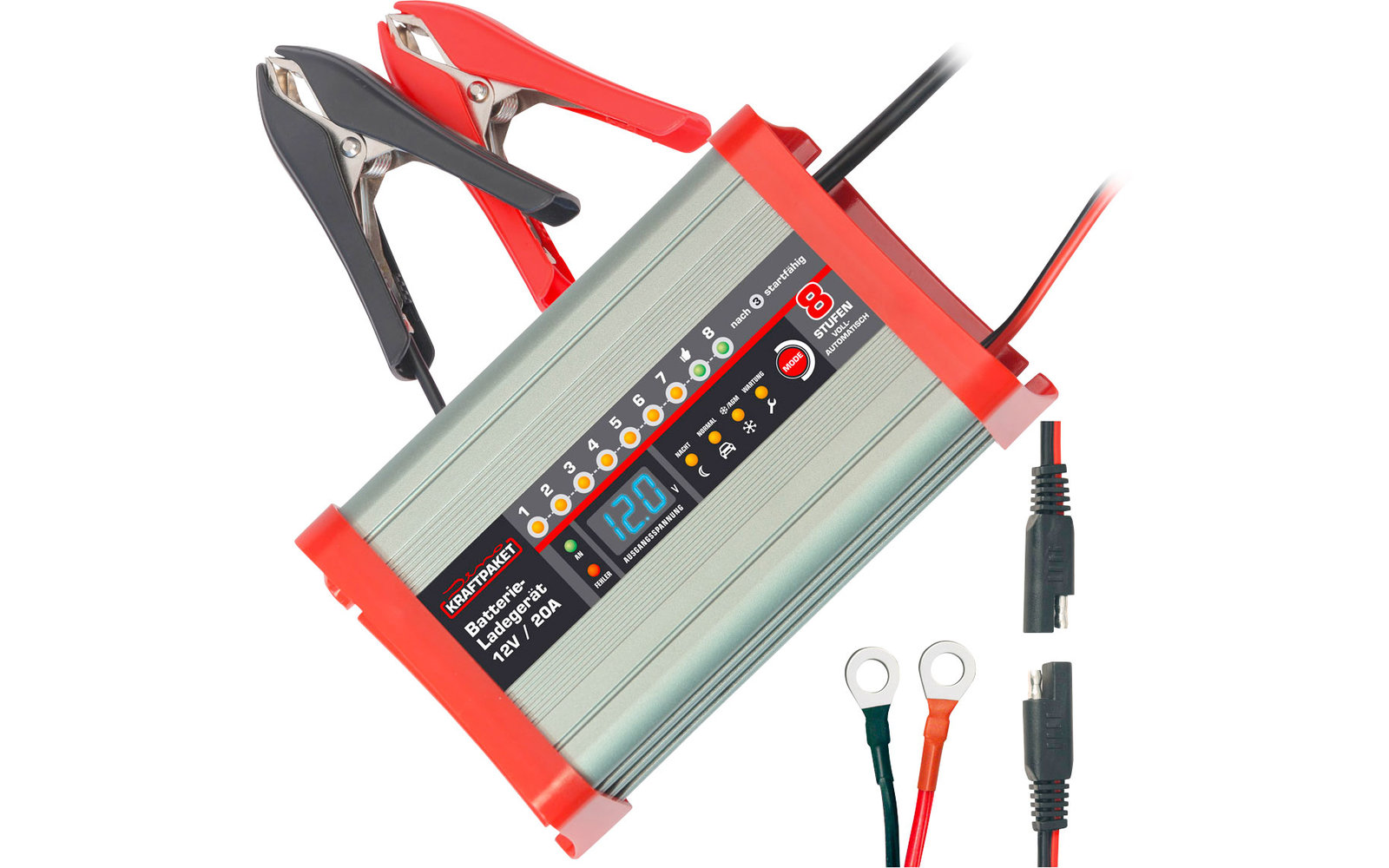 Dino Kraftpaket Ladegerät mit Campingfunktion 12 V / 10 A