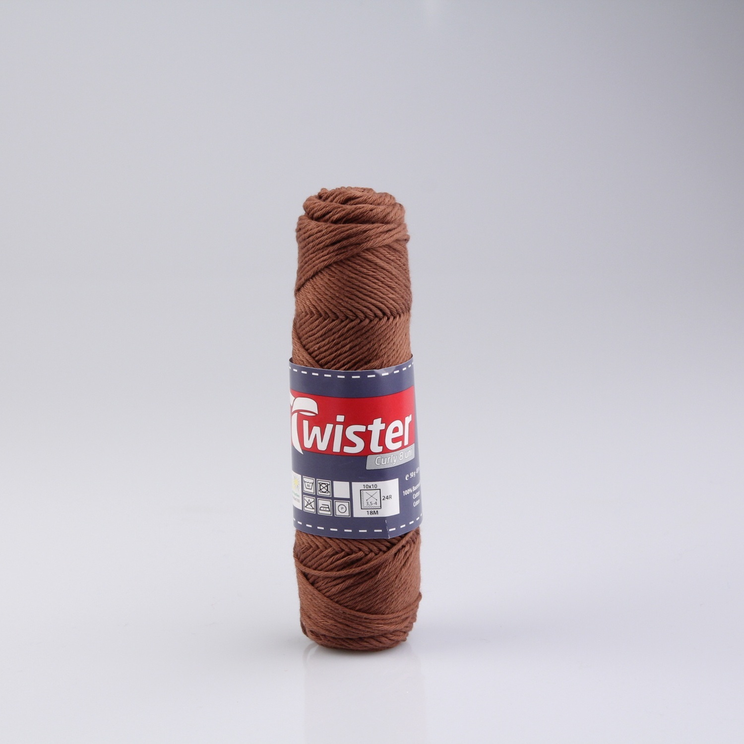 Häkelgarn TWISTER CURLY - braun - 50g