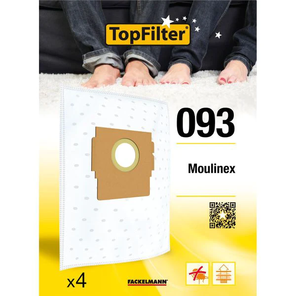 Lot de 4 sacs aspirateur pour Moulinex Premium TopFilter
