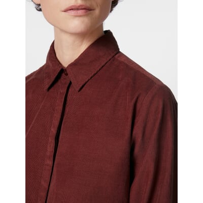 Damen-Blusenkleid Feincord, Braunrot