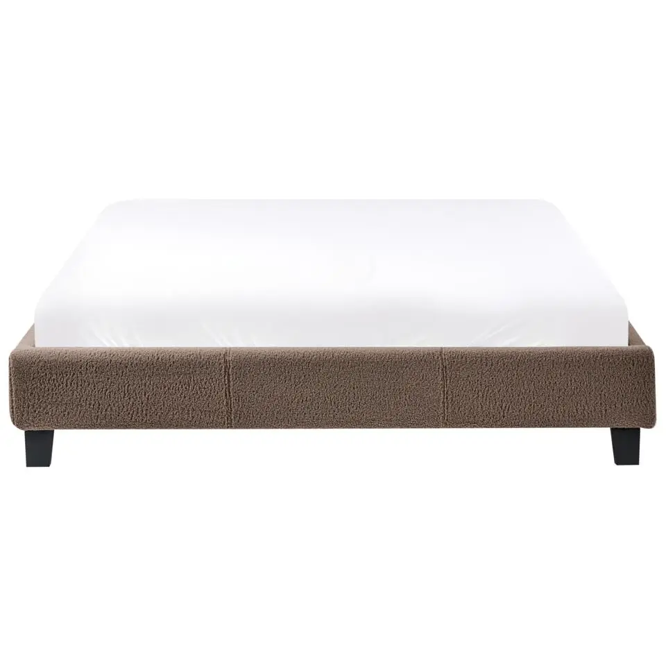 ROANNE - Tweepersoonsbed - Taupe - 140 x 200 cm - Bouclé