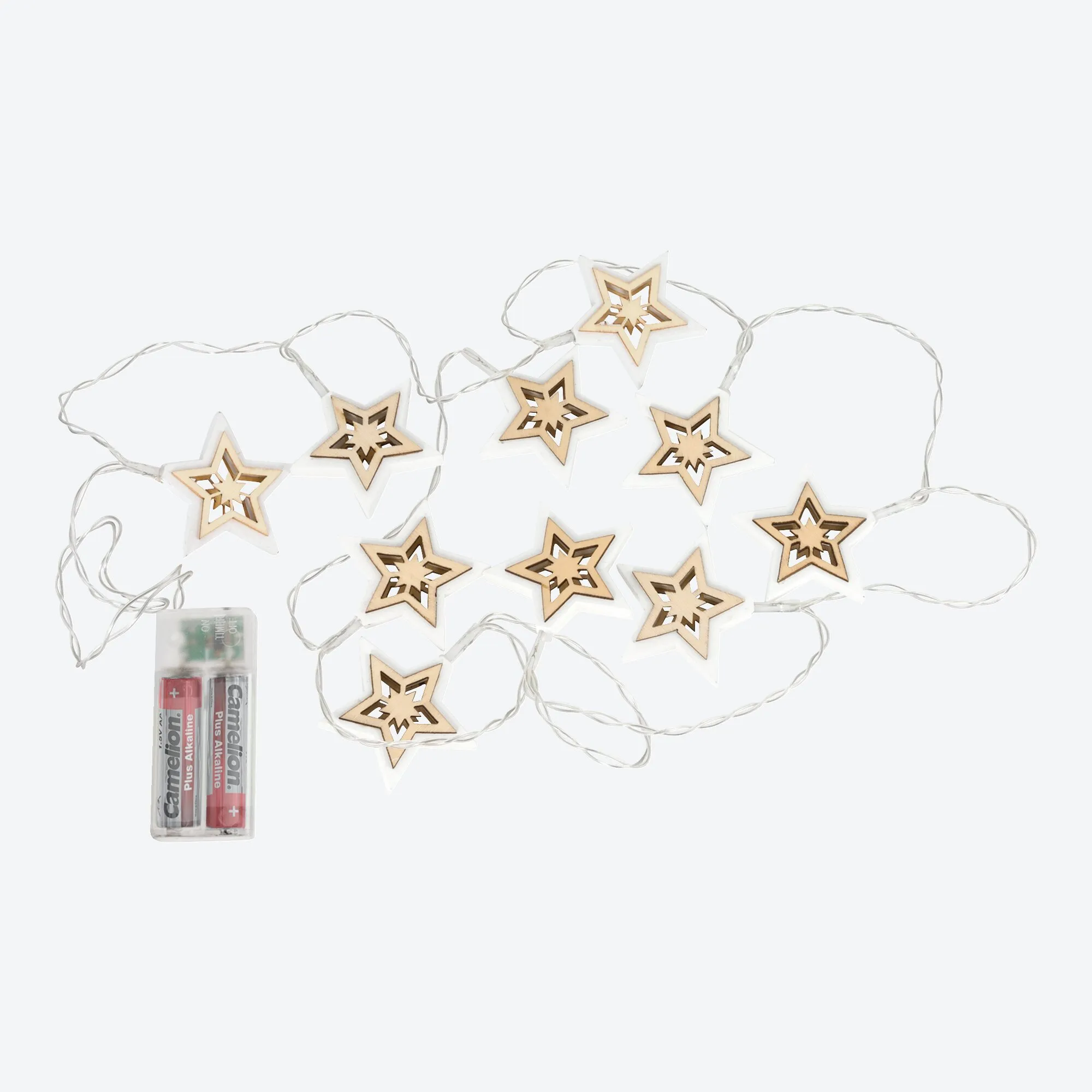 LED-Lichterkette mit Sternen, ca. 165cm