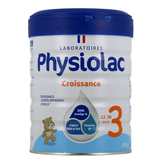 Lait de croissance Physiolac - Alimentation bébé 1 à 3 ans