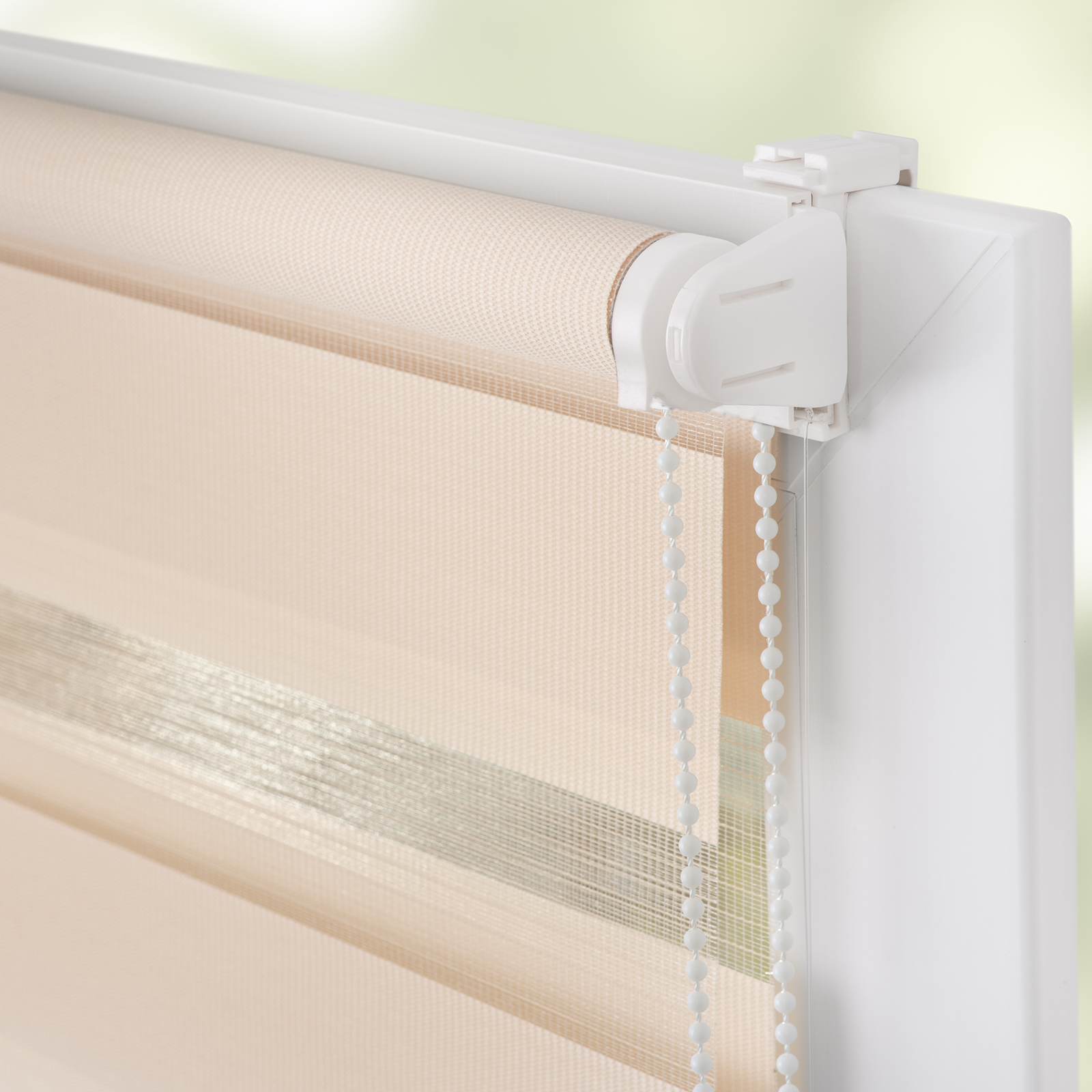 LICHTBLICK Doppelrollo - creme - spannbar - 45x150 cm