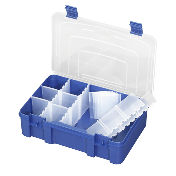 Panaro Boîte de pêche bleue avec couvercle transparent