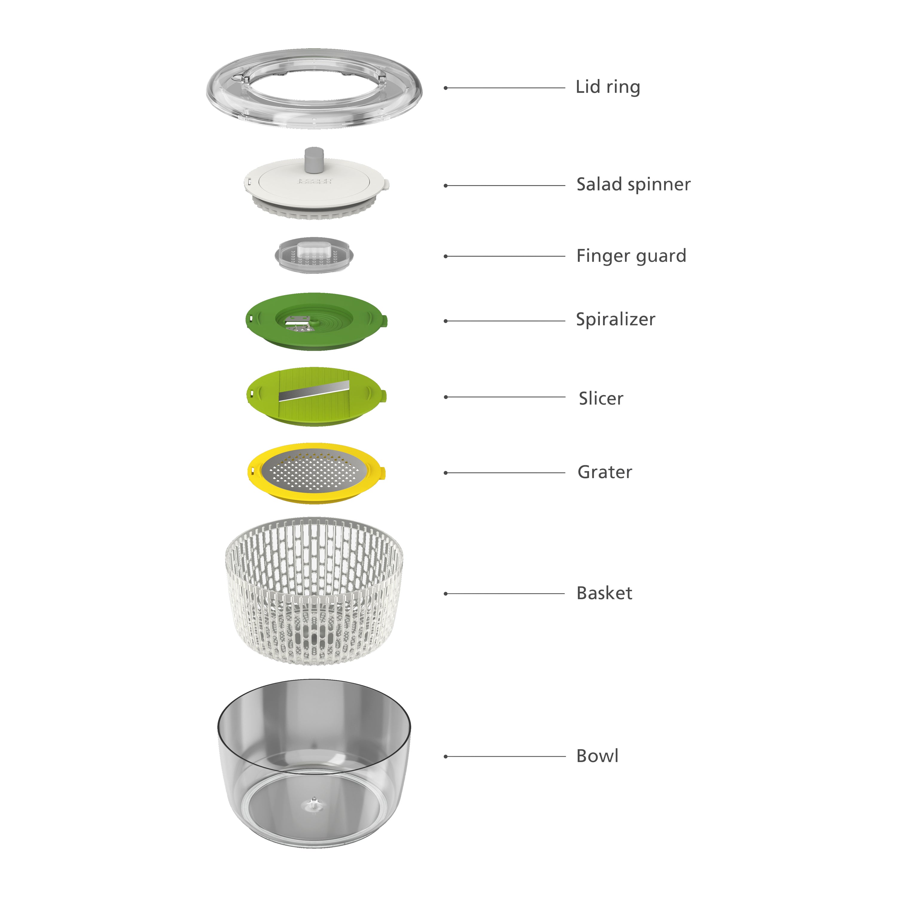 Joseph Joseph Multi-Prep Salade Set 4-delig - Multicolor