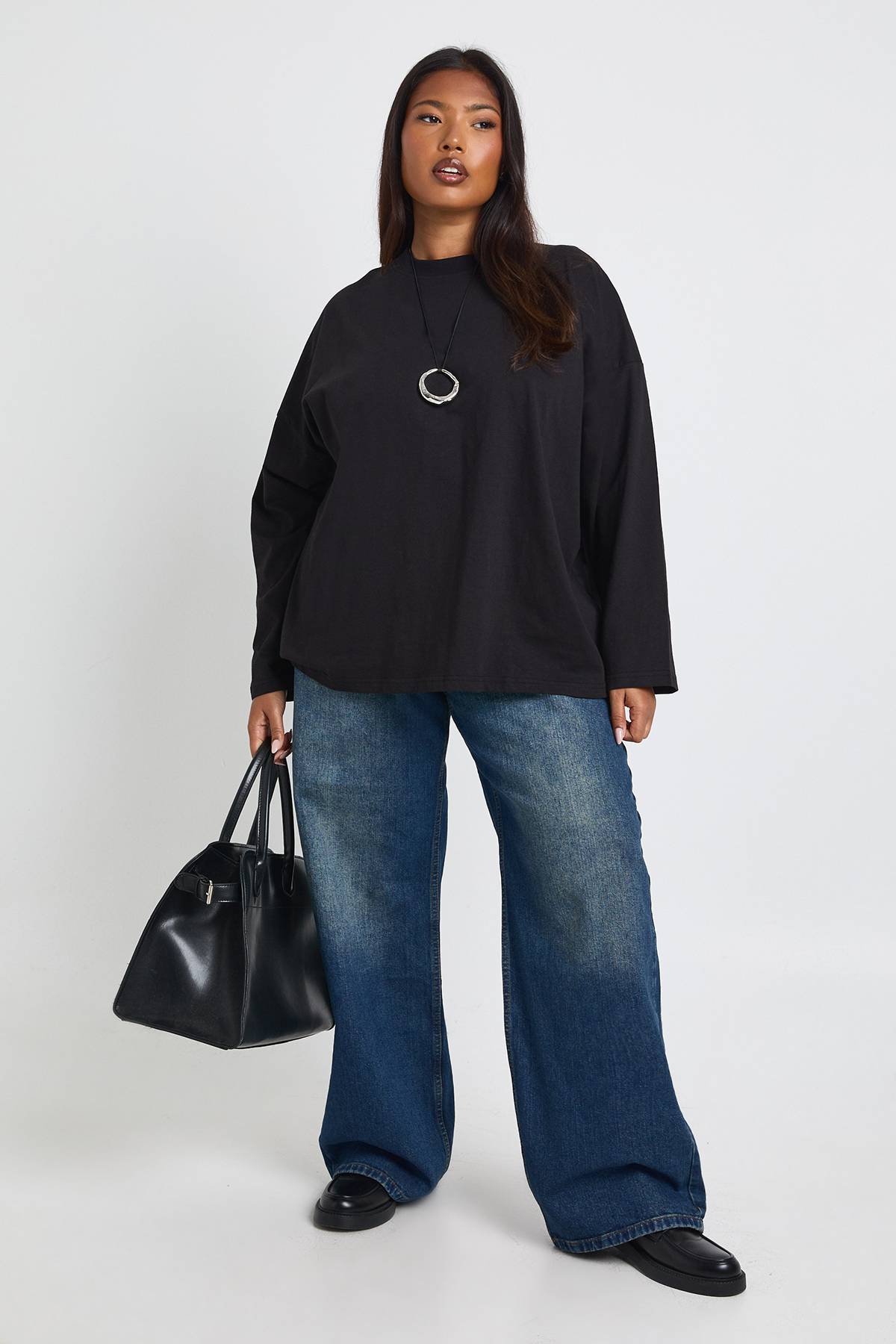 boohoo T-shirt à manches longues surdimensionné Plus Basic