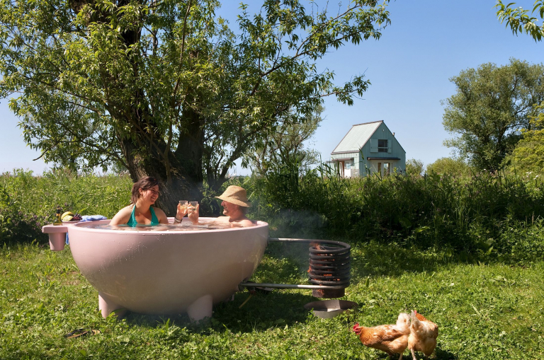 Weltevree Dutchtub Original hottub houtgestookt oranje