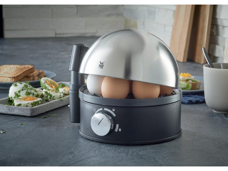 WMF Eierkocher Stelio 7, Schwarz/Silber Eierkocher für bis zu 7 Eier