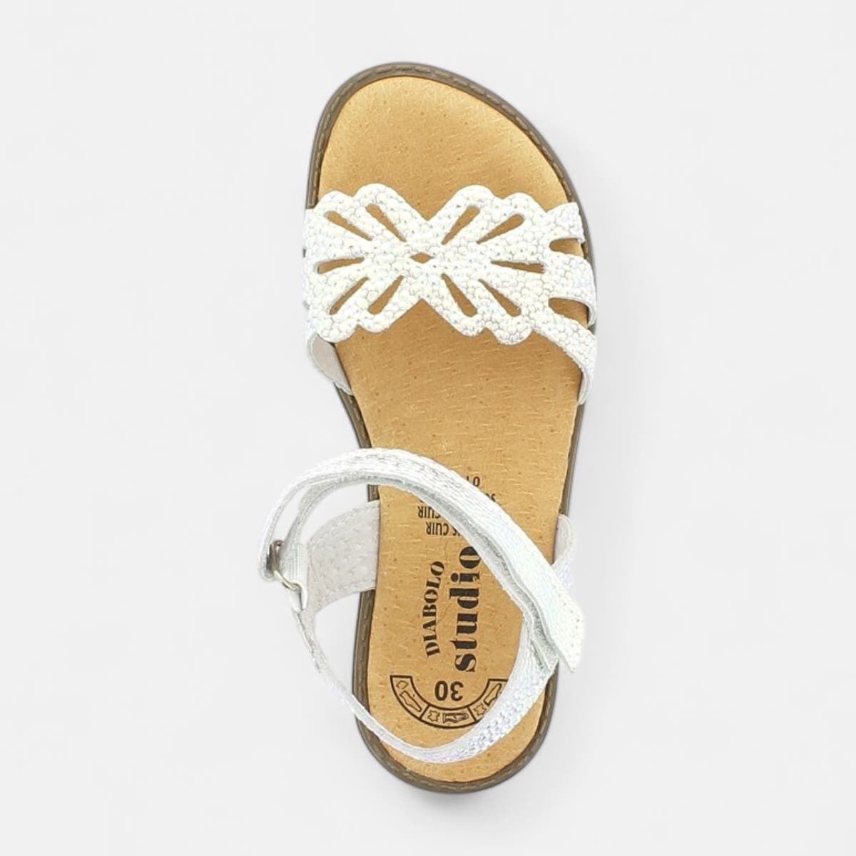 Nu-pieds Fille en cuir or