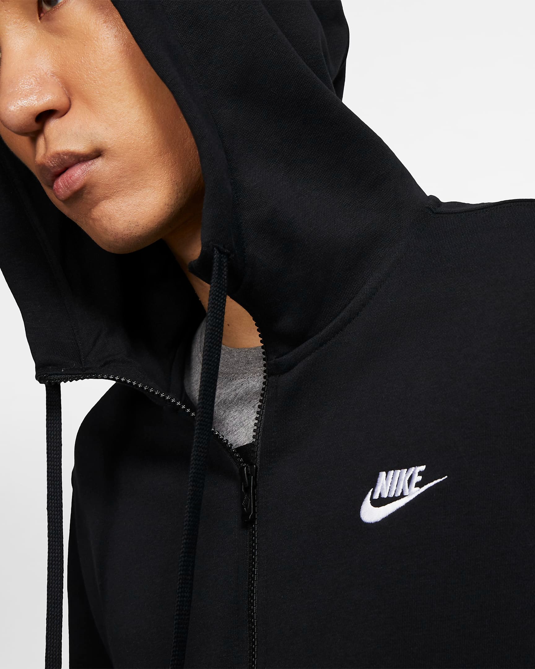 Club Full-Zip Hoodie Herre Black/Black/White