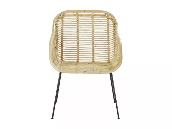 Fauteuil en rotin et métal