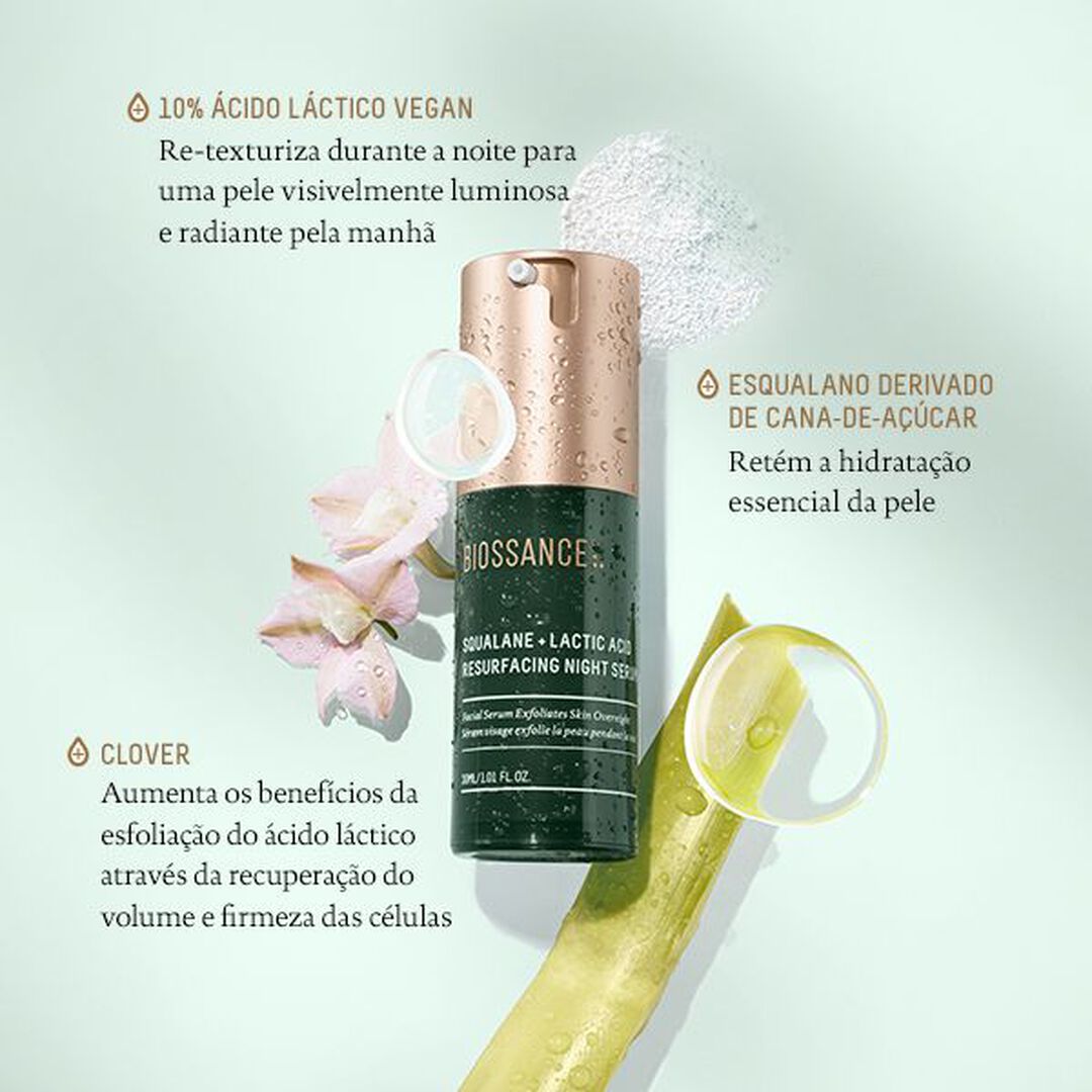 Squalane + Lactic Acid Resurfacing Night Serum - 30ml