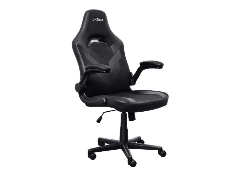 Trust GXT 703 RIYE - Spillestol - armstøtter - L-formet - vippe - drejeled - syntetisk læder, elastisk stof - sort