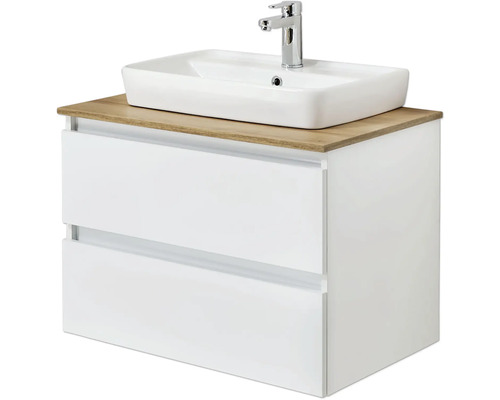 Pelipal Quickset 360 wastafelmeubel, BxHxD 78 x 64,2 x 50 cm, wit front met witte keramische wastafel, 360.078002