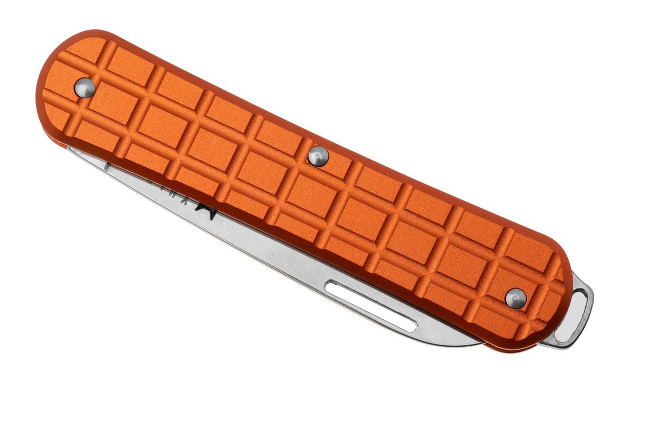 Fox Vulpis FX-VPGP130-OR Polished N690Co, Grenade Pattern Orange Aluminium, zakmes