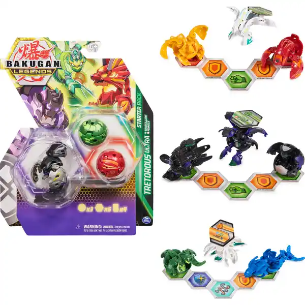 Bakugan Legends Starter Pack mit 3 Bakugan (1 Ultra und 2 Basic Balls), unterschiedliche Varianten