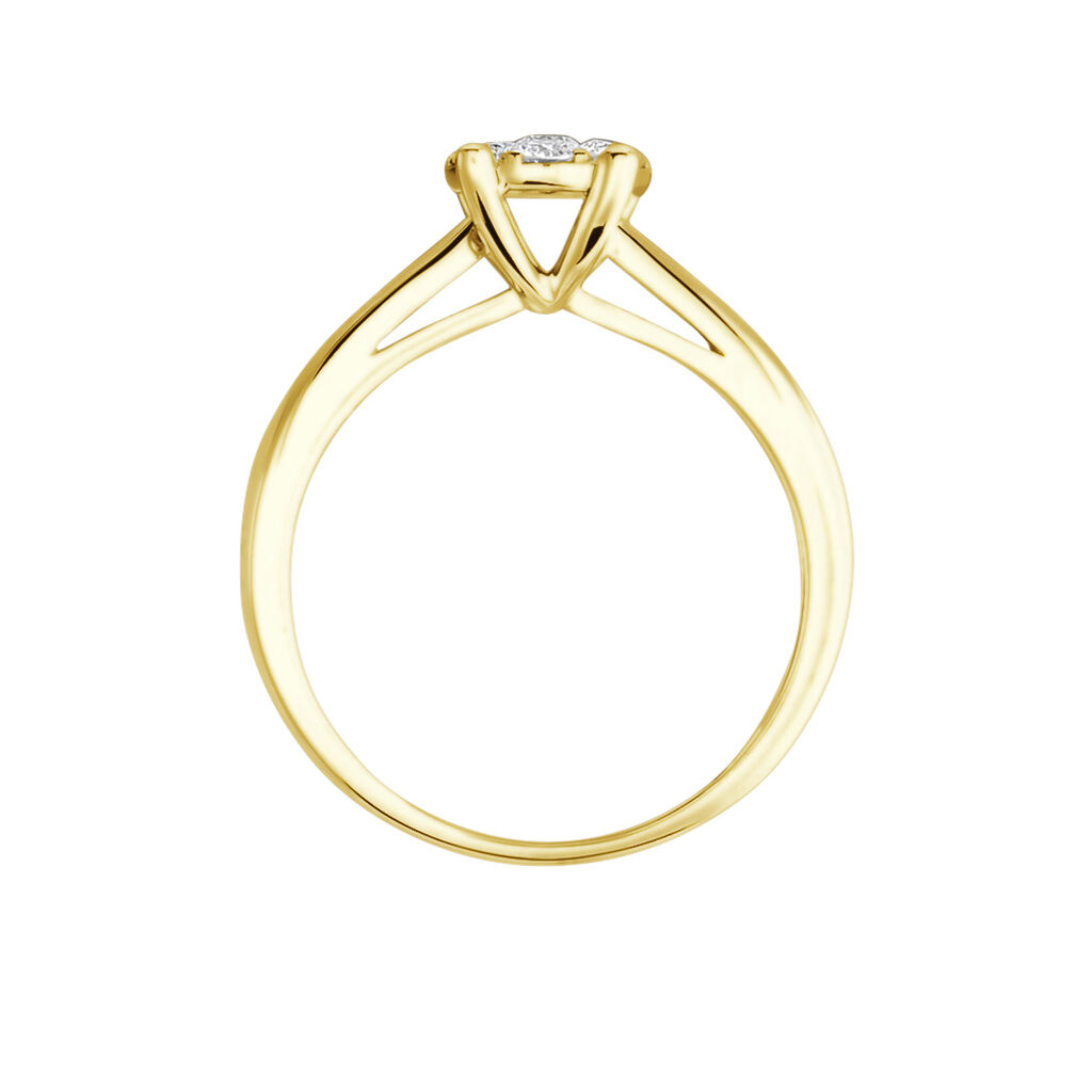 Bague Charlène Or Jaune Diamant Synthetique