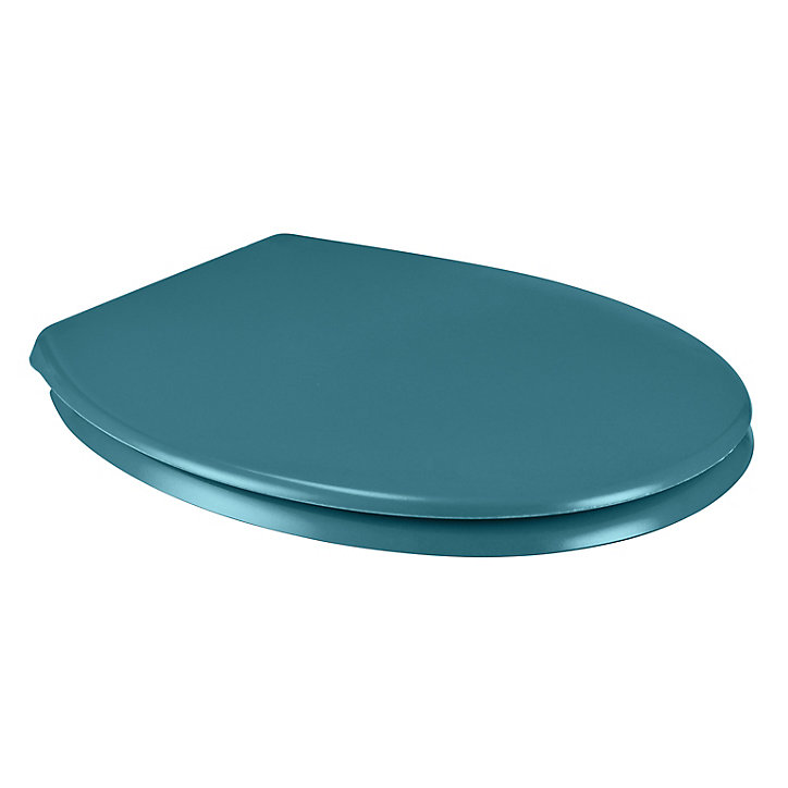 Abattant WC GoodHome Genoa coloris bleu en duraplast avec frein de chute