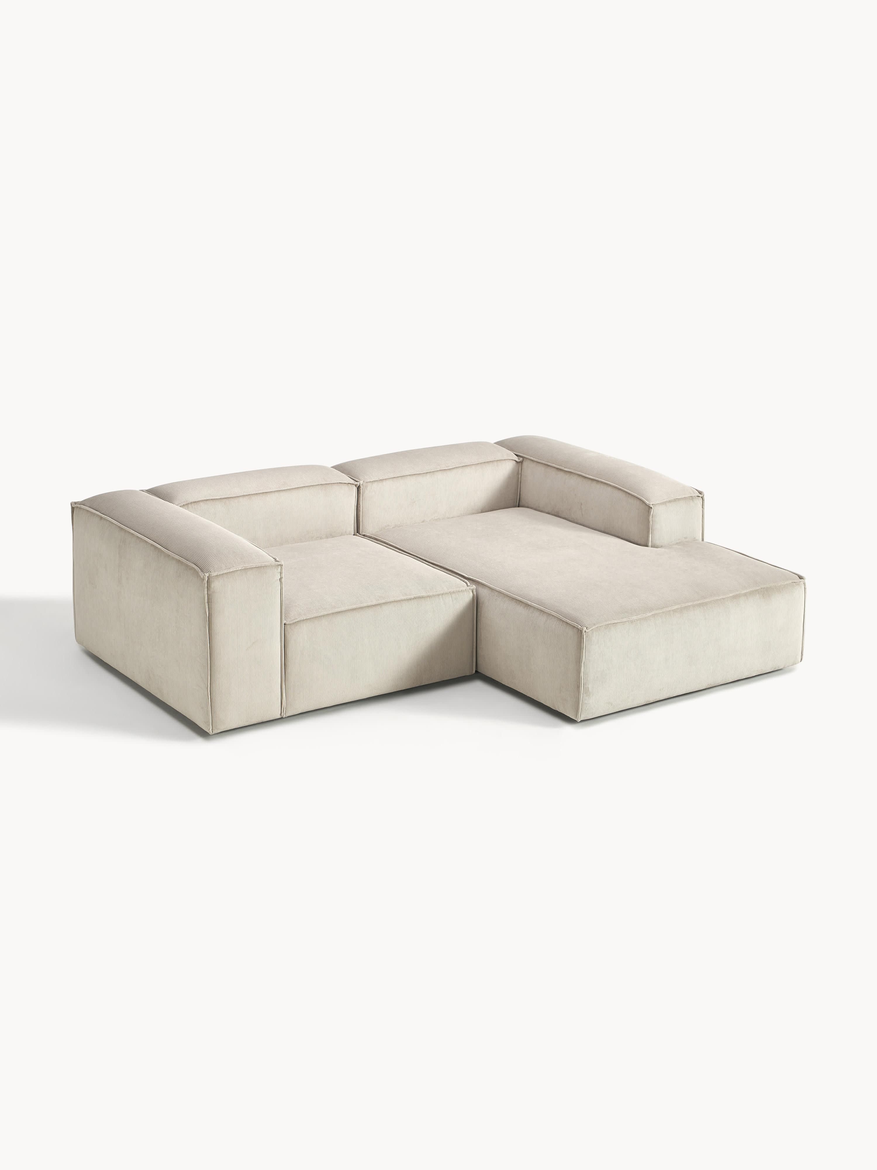 Ribfluwelen modulaire hoekbank Lennon (2-zits)