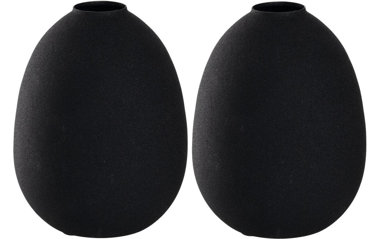 Vase Metall 16 cm, Schwarz, 2 StückBlumenvase aus Metall
