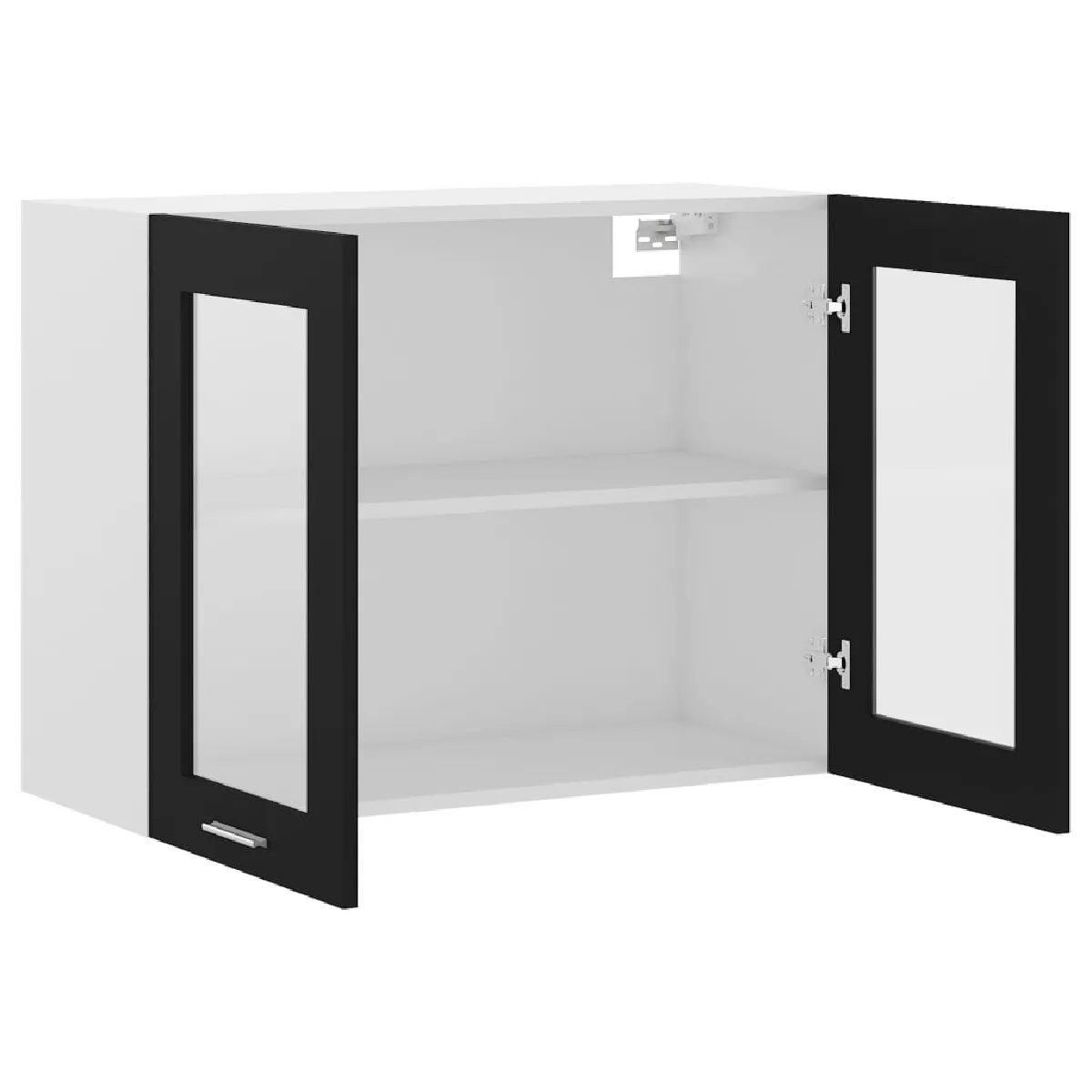 vidaXL Armoire en verre suspendue noir 80 cm