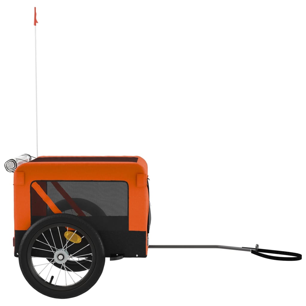 Remorque de vélo pour animaux de compagnie orange et noir