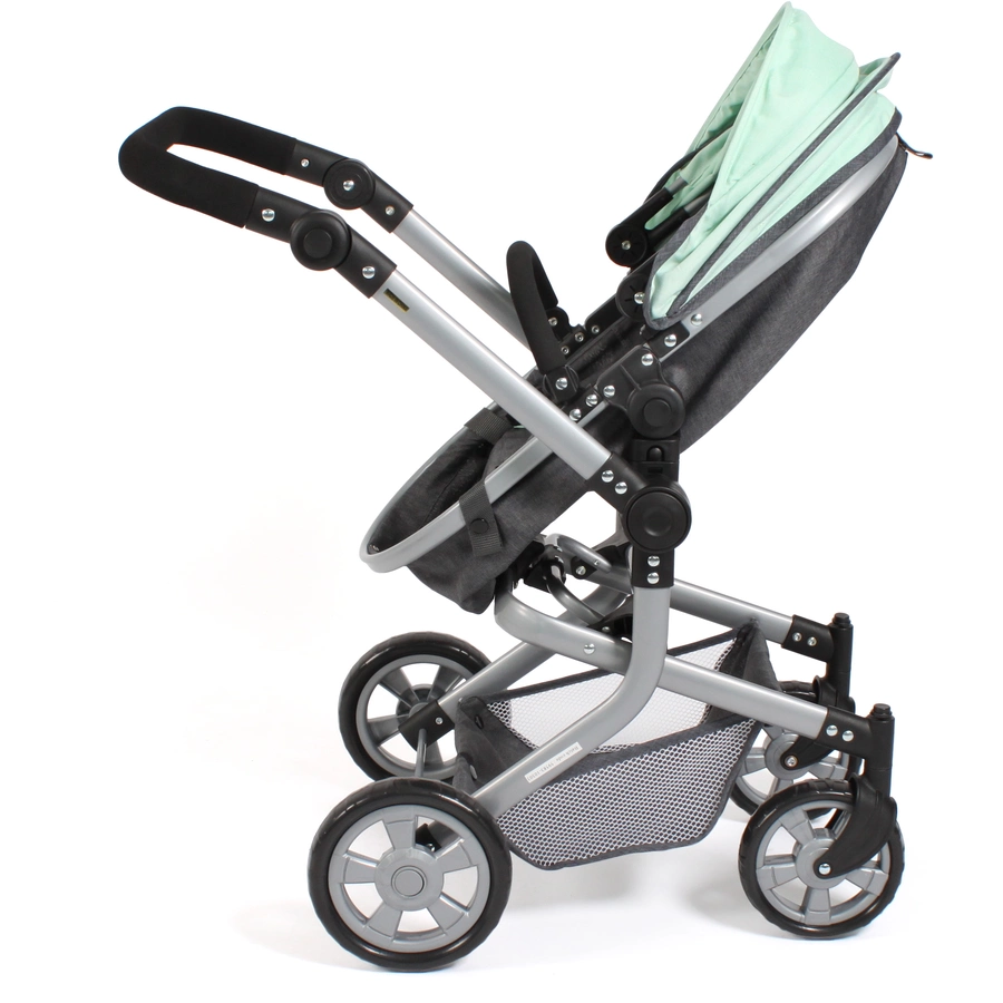 BAYER CHIC 2000 Kombi-Puppenwagen MIKA melange anthrazit-mint