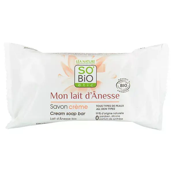 So'Bio Étic Douche Savon Crème Solide Mon Lait d'Ânesse Bio 100g