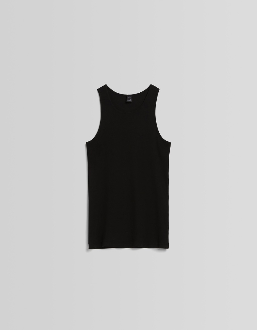 Camiseta canelada com alças finas