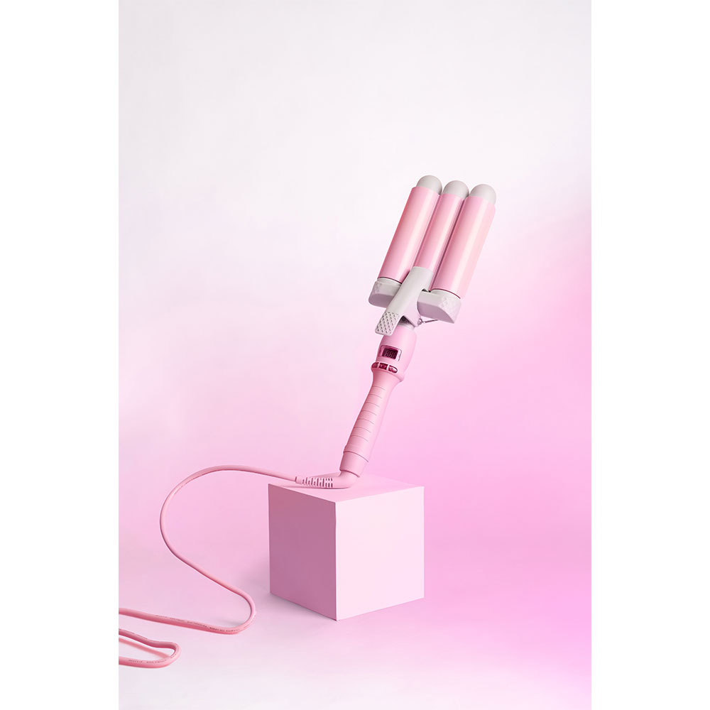 Pro Waver 32mm Dreifaches Keramik Welleneisen Lockenstab  - Pink