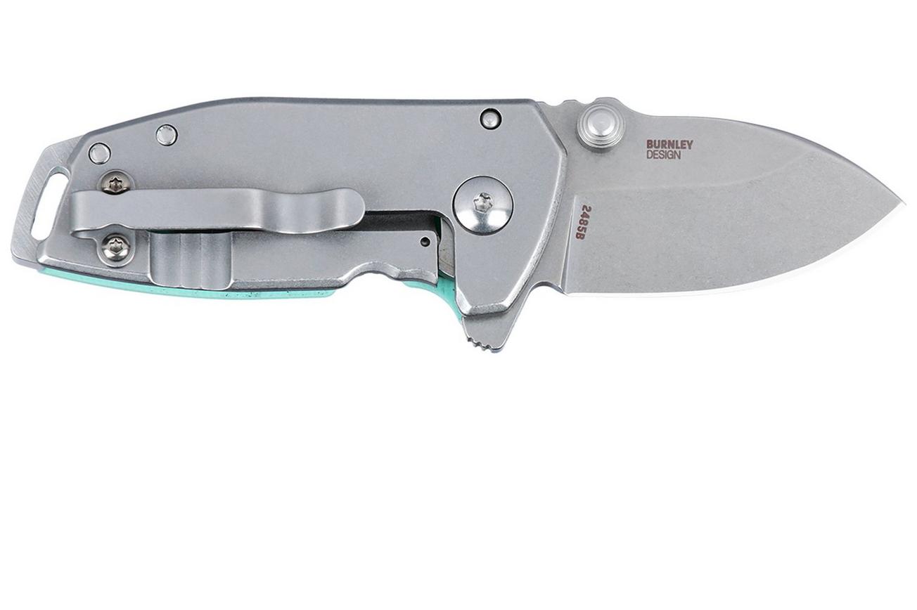 CRKT Squid Compact Stonewash 2485B Light Blue G10 zakmes, Lucas Burnley design