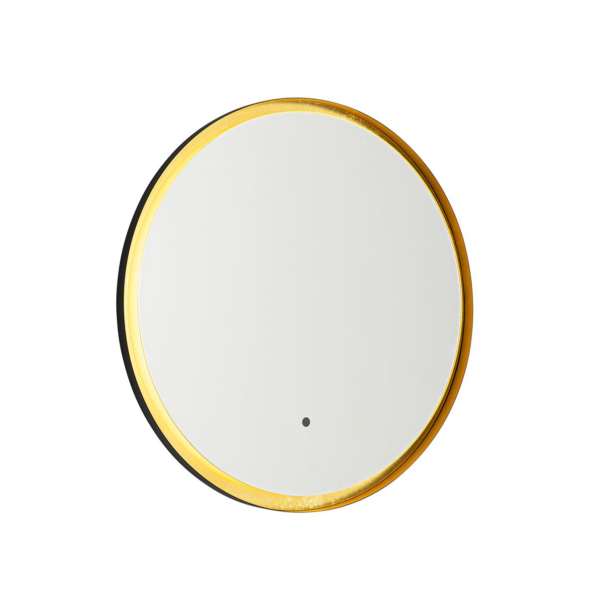 Badkamerspiegel zwart met goud incl. LED en touch dimmer - Pim
