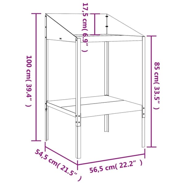 vidaXL Plantestativ antrasitt 56,5x54,5x100 cm galvanisert stål