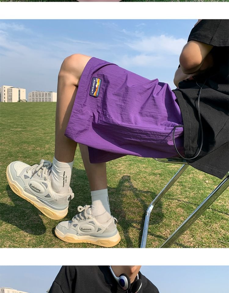 WidoWilder - Wijde shorts met trekkoord in de taille en effen applicaties