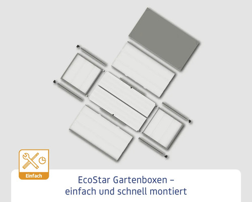Hörmann EcoStar Elegant 1620 tuinbox, RAL7016, 166 x 87 x 72,5 cm, metaal, grijs