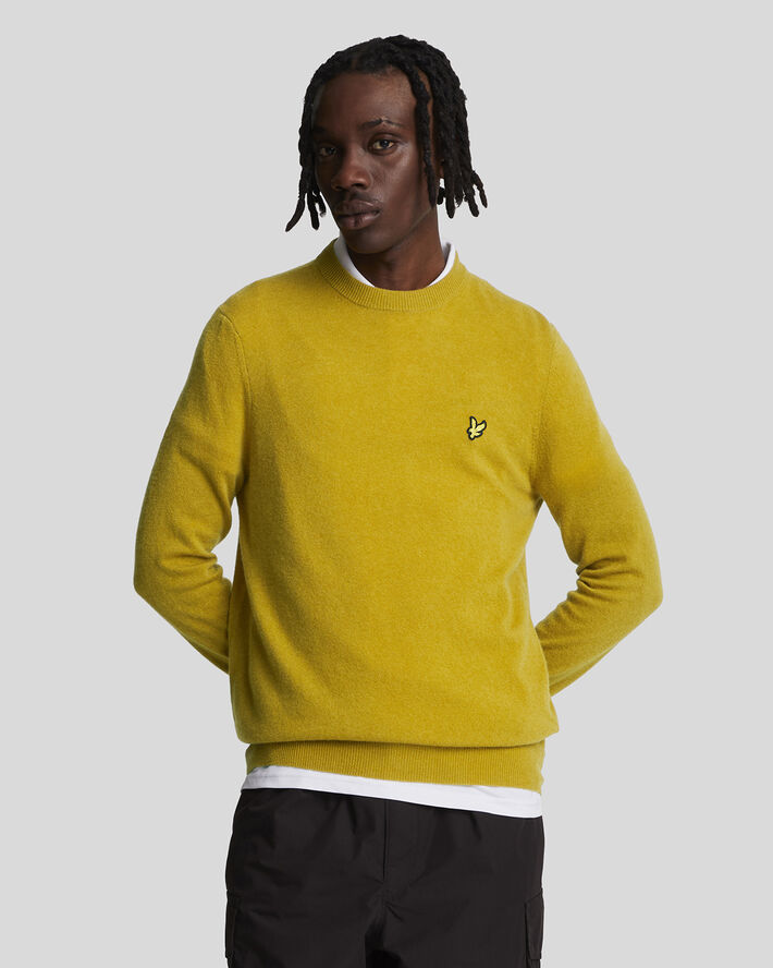 Lyle & Scott Lambswool Blend Crew Neck Jumper X319 ellaness gold marl