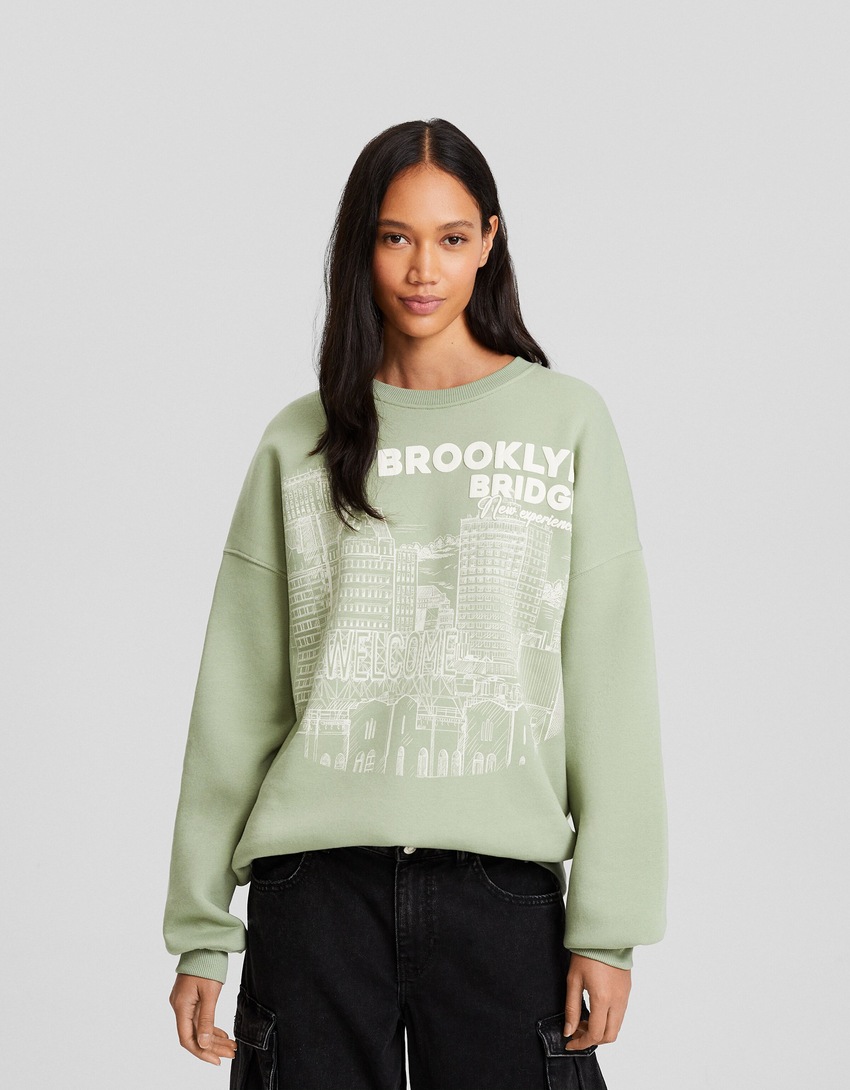 Moletom estampado oversized