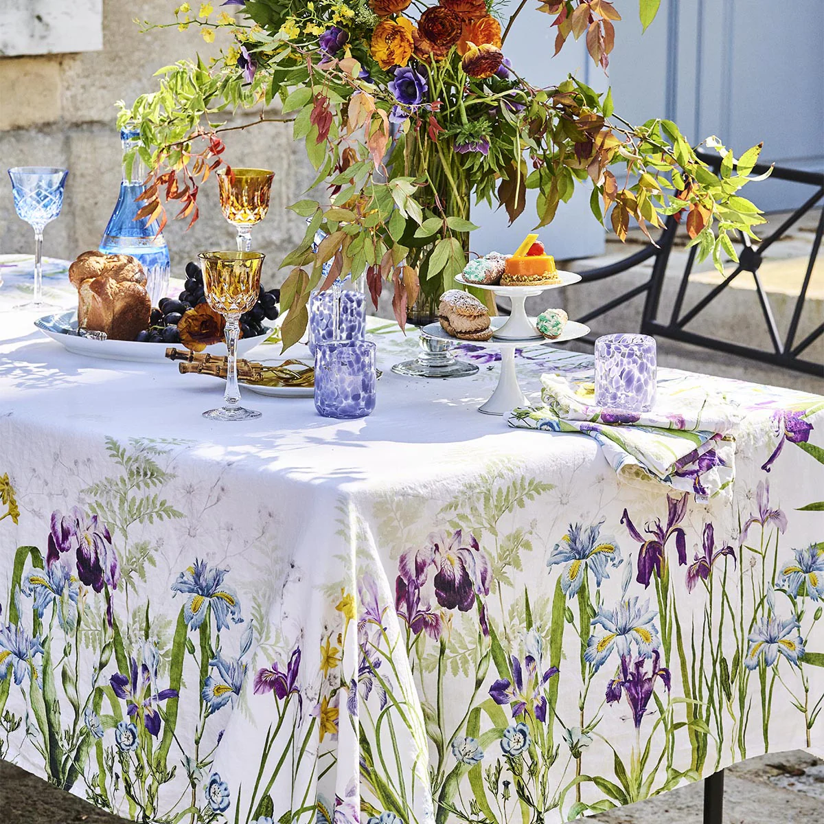 Chemin de table pur lin multicolore 50X155 Garnier Thiebaut