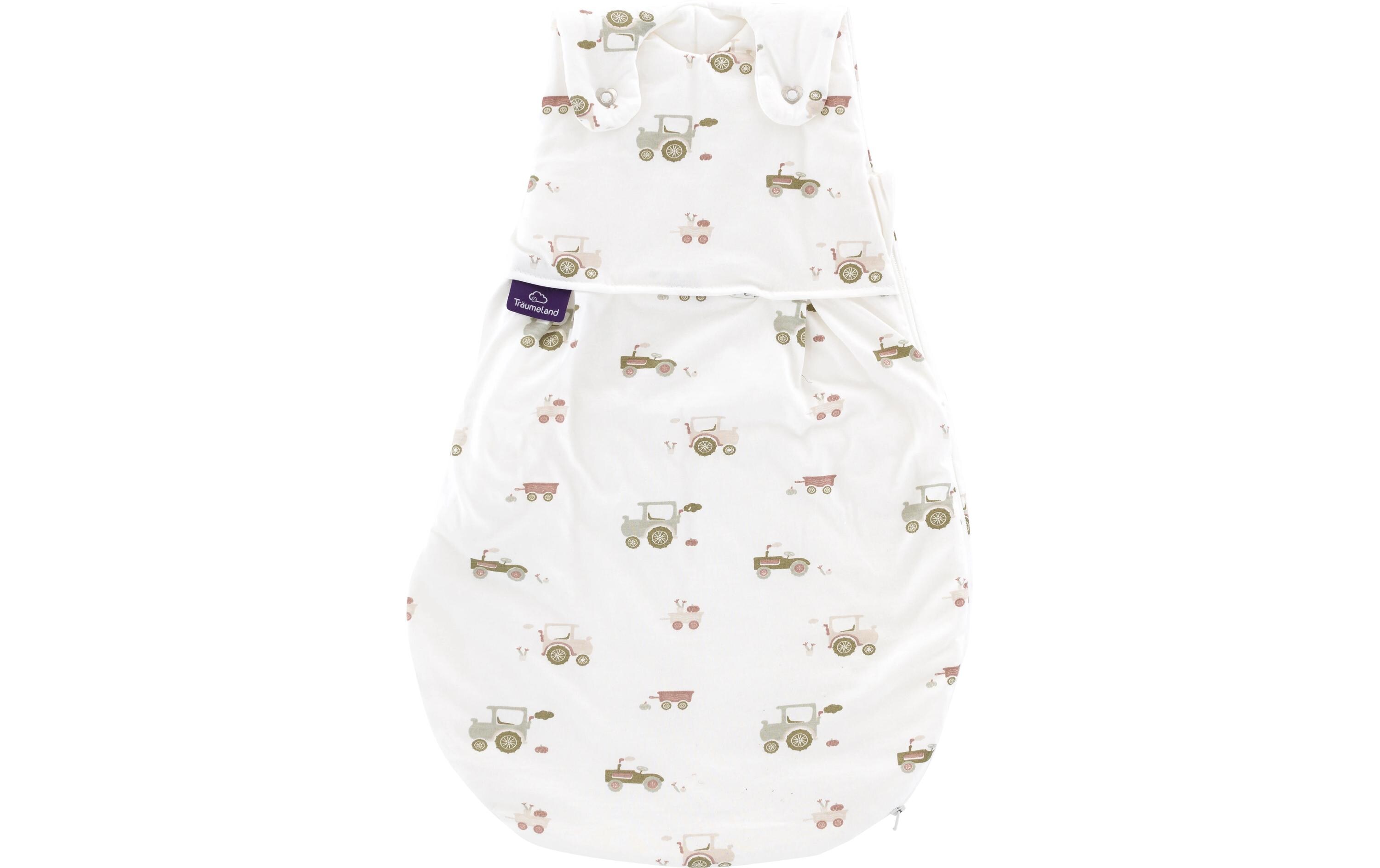 Baby-Ganzjahresschlafsack Little Farm grün Grösse 68/74Hochwertiger Babyschlafsack mit kleinen grünen Traktoren