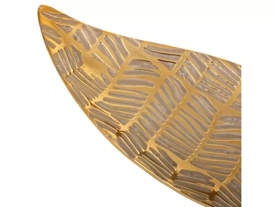 Centre de table en céramique dorée 42,5x16,5x2,5h