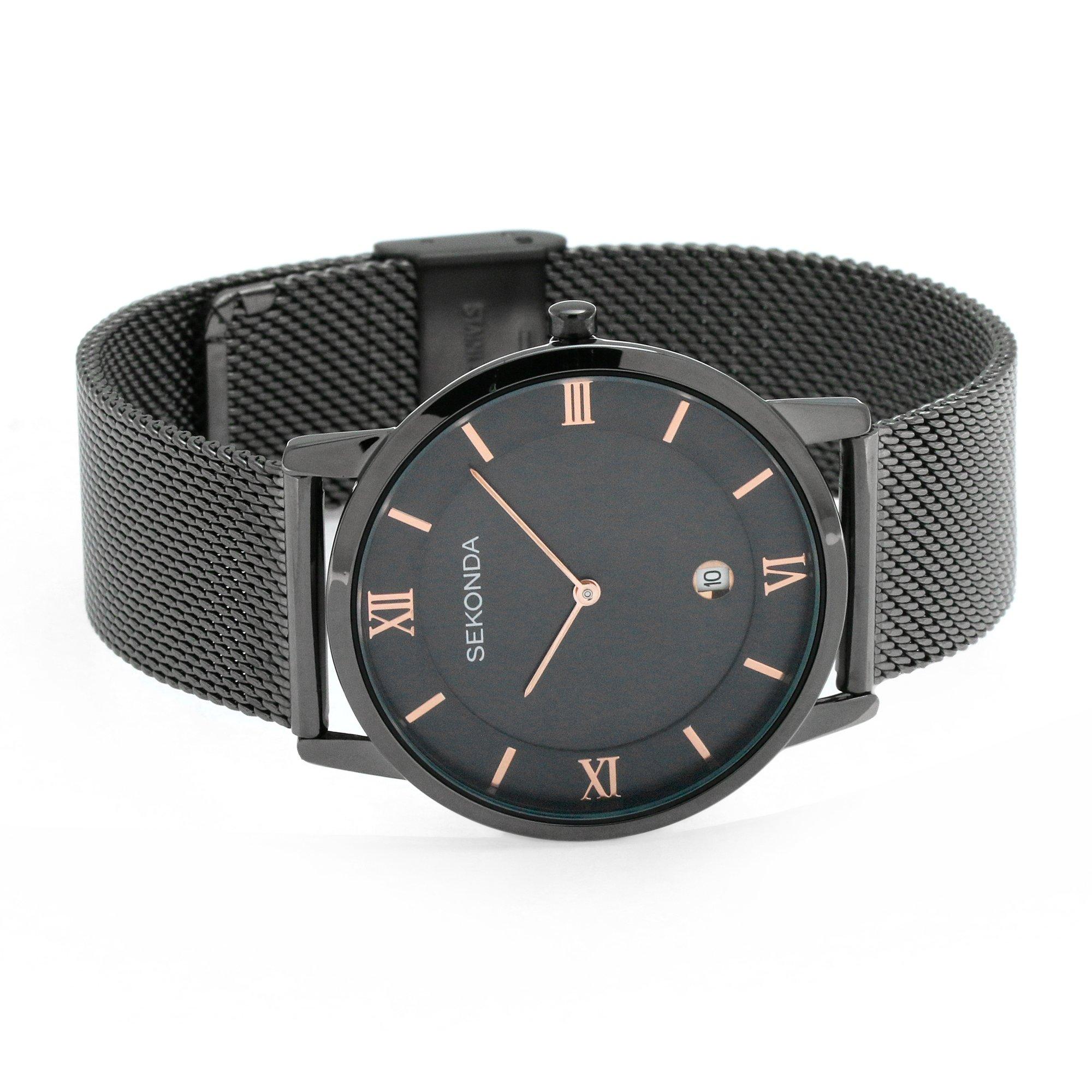 Sekonda Carter 38mm Grey Watch Round Case Dark Grey Dial