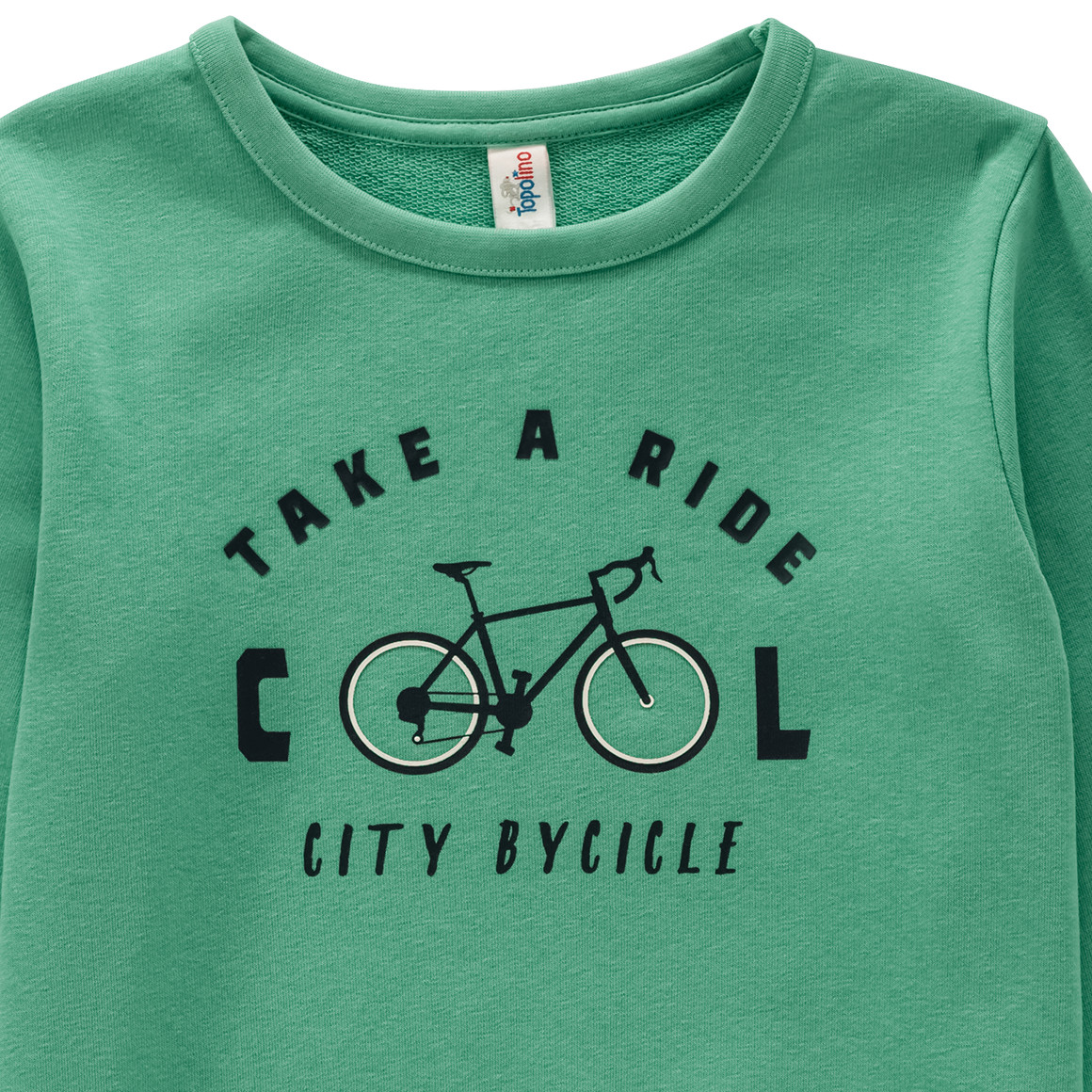 Topolino Jungen Sweatshirt mit Fahrrad-Motiv grün
