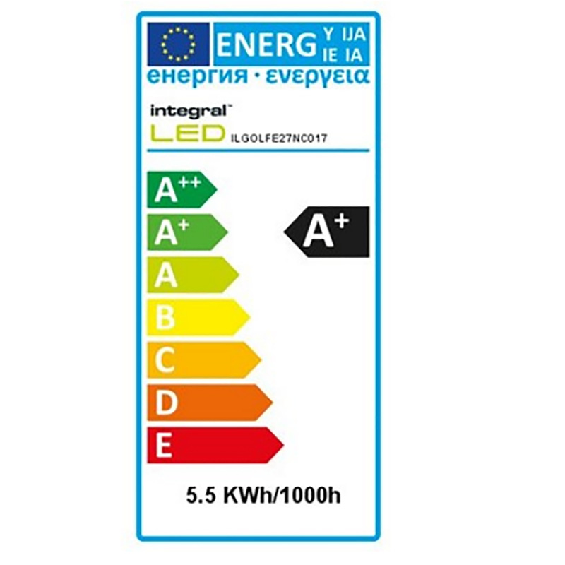Integral LED lamp kogel mat E27 5.5W 470lm 2700K