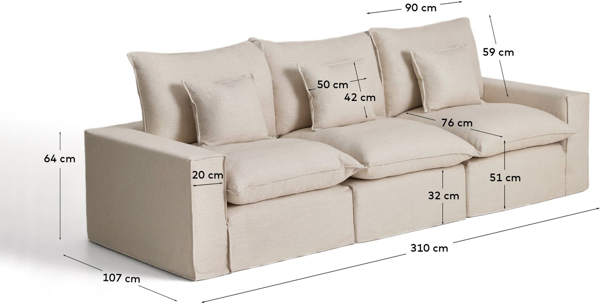 Kave Home Anarela Beige Elementenbank
